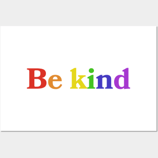 Be Kind Rainbow Design Posters and Art